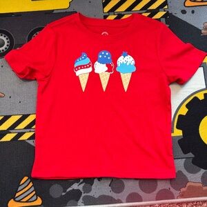 Wonder Nation Red Ice Cream Cone Kids T-Shirt